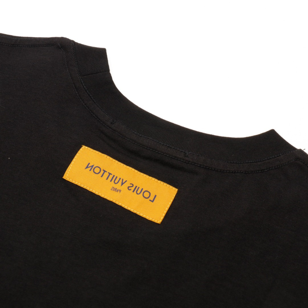 高仿LV*SS24Nigo系列1AFR0024小老虎刺繡T恤黑色