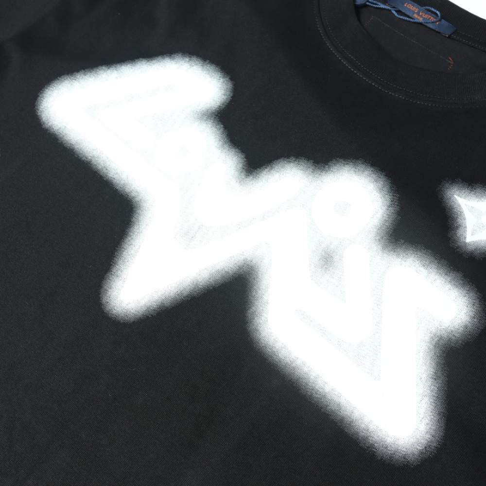 高仿LV*SS24系列1AFR0018水墨印花短袖黑色