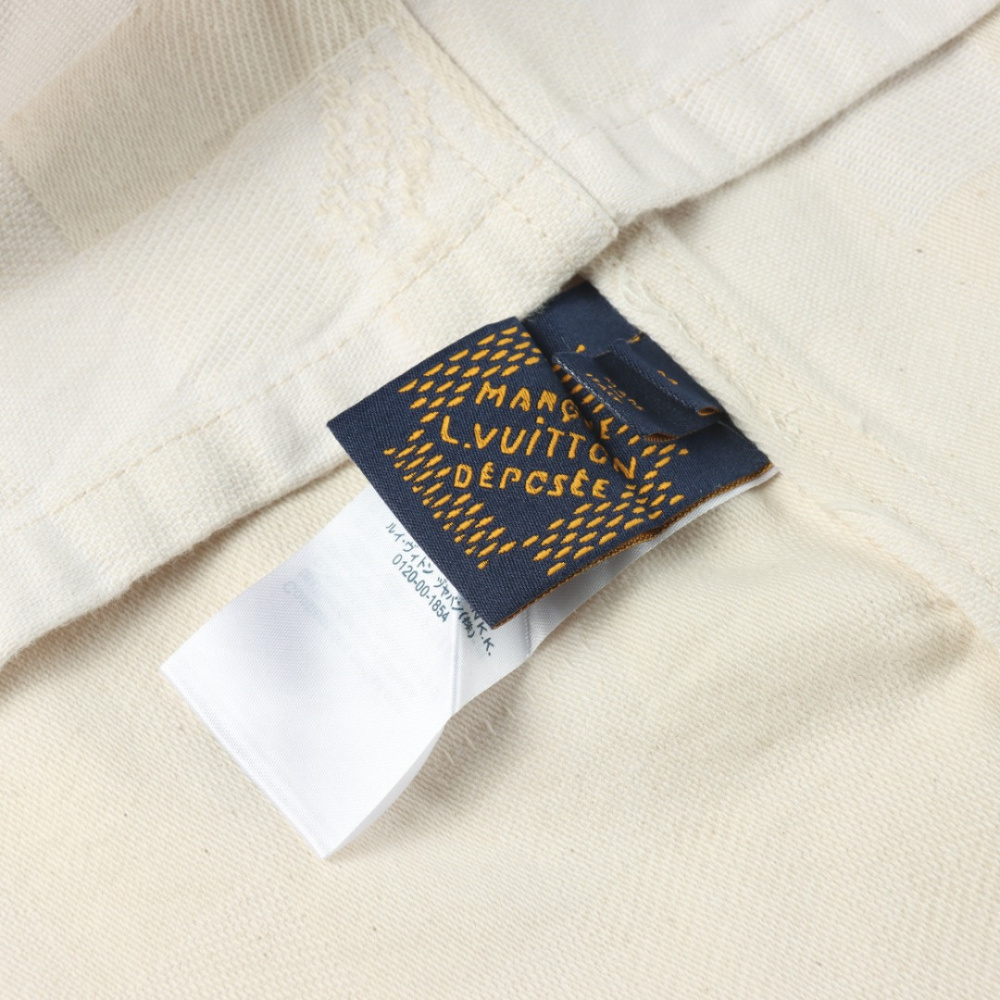 高仿LV*SS24系列1AFQZJ格子刺繡短袖襯衫米色