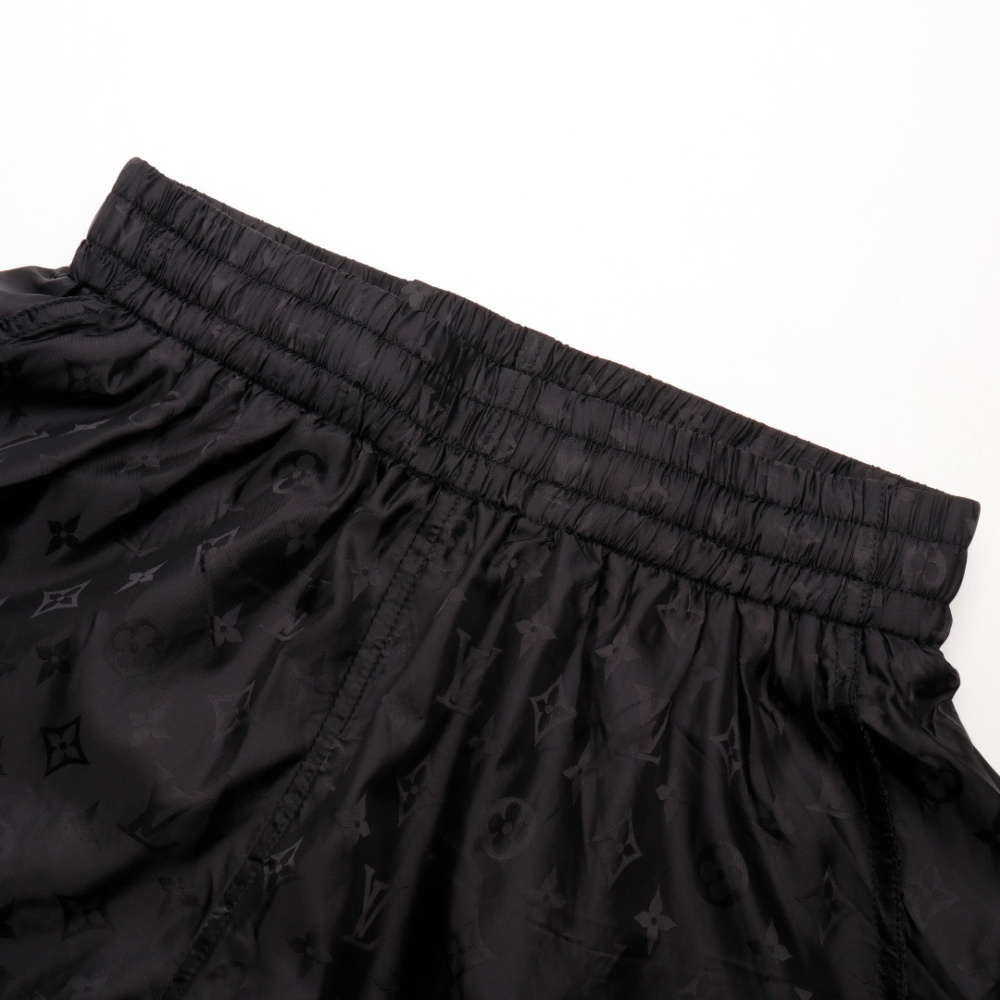 高仿LV*SS24系列1AFR0012暗紋提花沙灘褲黑色