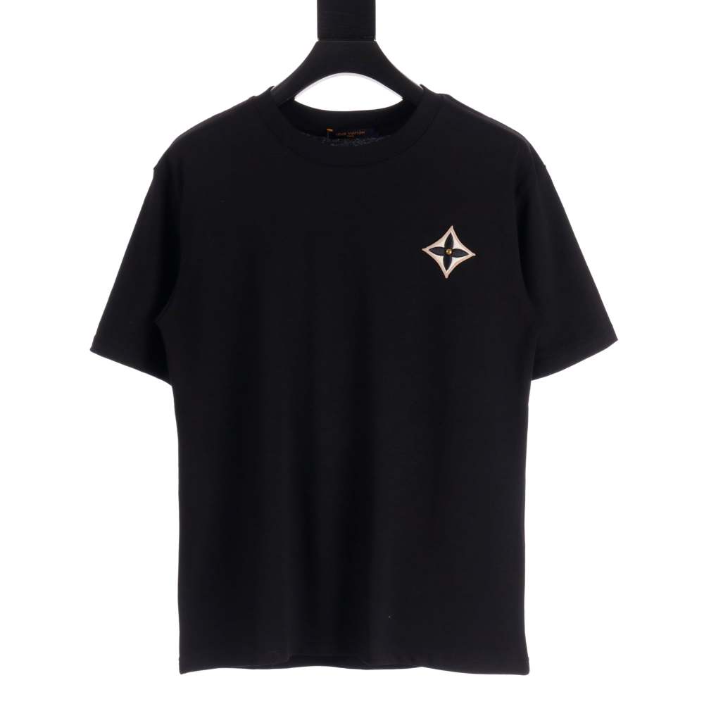 高仿LV*SS24系列1AFR009四葉草刺繡短袖黑色