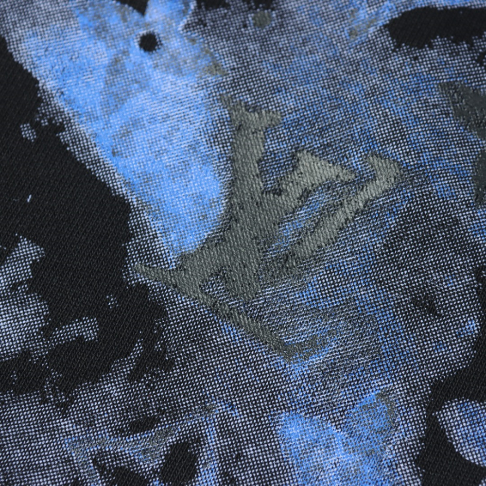 高仿LV*SS23系列1AFR0016渲染印花短褲黑色