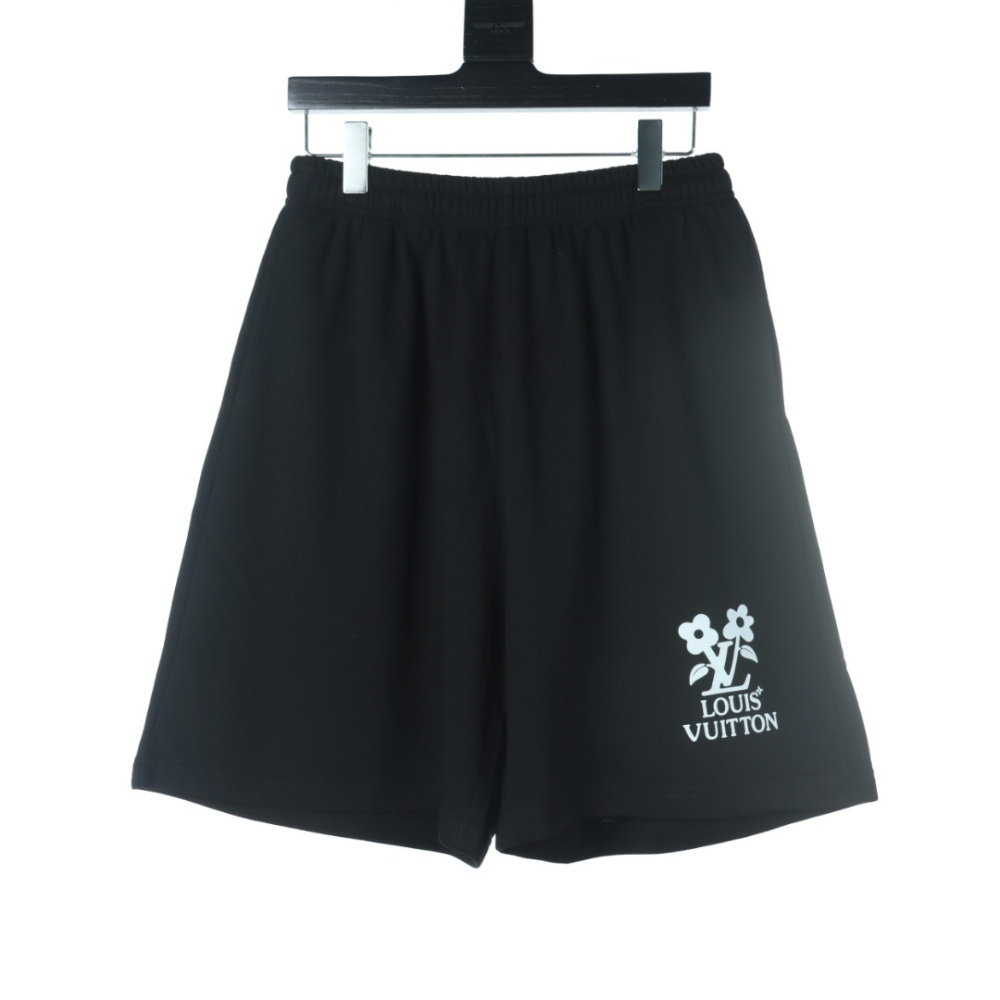 高仿LV*TulerSS24系列1AFIDI花卉刺繡短褲