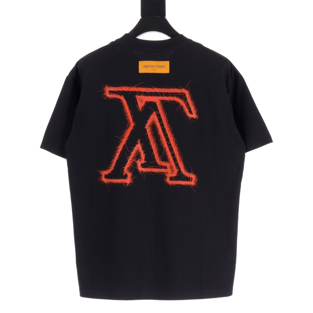 高仿LV*SS24系列1AFR0022素描字面短袖黑色