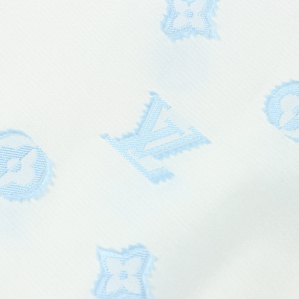 高仿LV*SS23系列1ABJS4滿印LOGO短袖襯衫白色