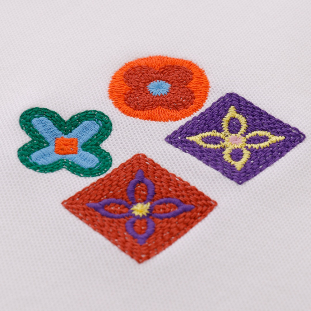 高仿LV*SS23系列1AFR006彩標刺繡POLO衫白色