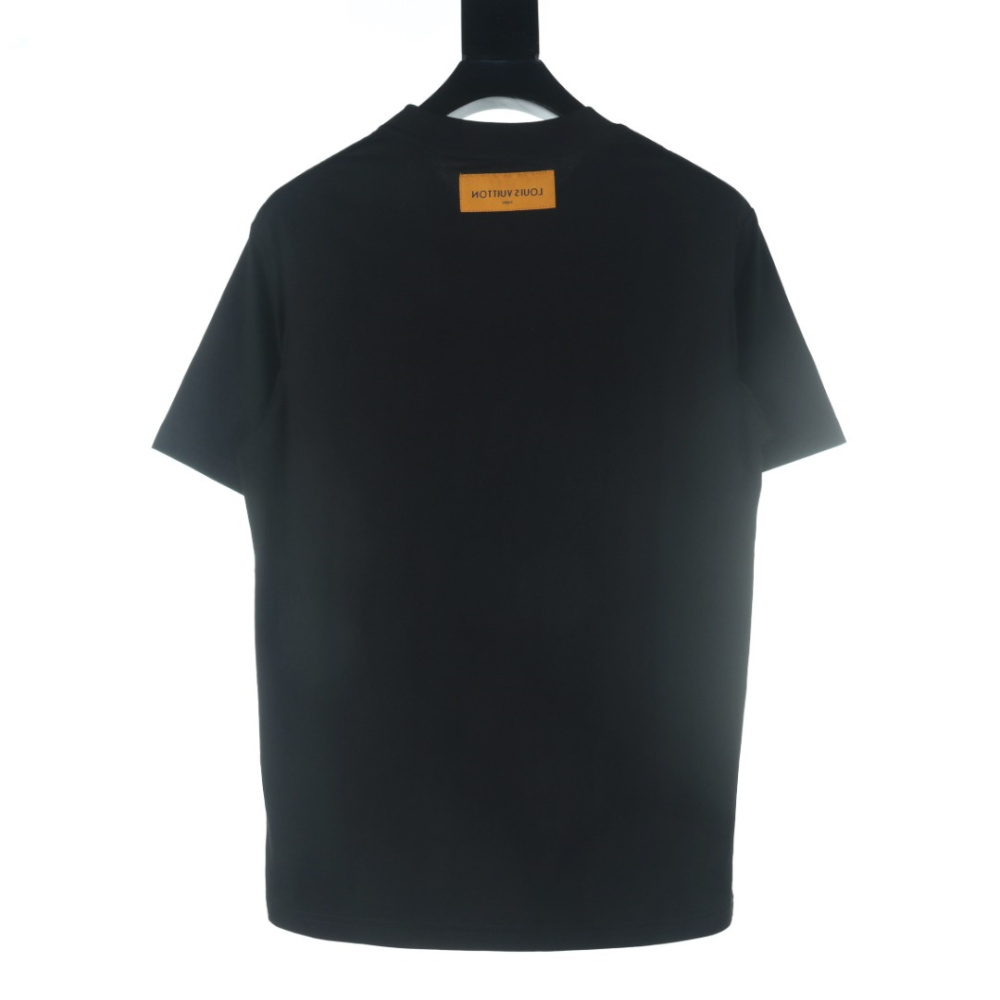 高仿LV*1AFR0040拖鞋麂皮貼佈T恤黑色