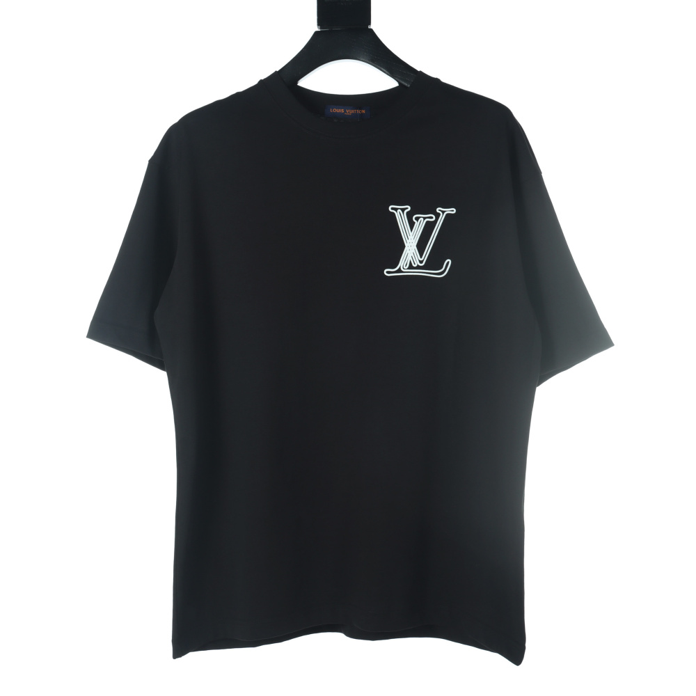高仿LV*1AFR0027線條LOGOT恤黑色