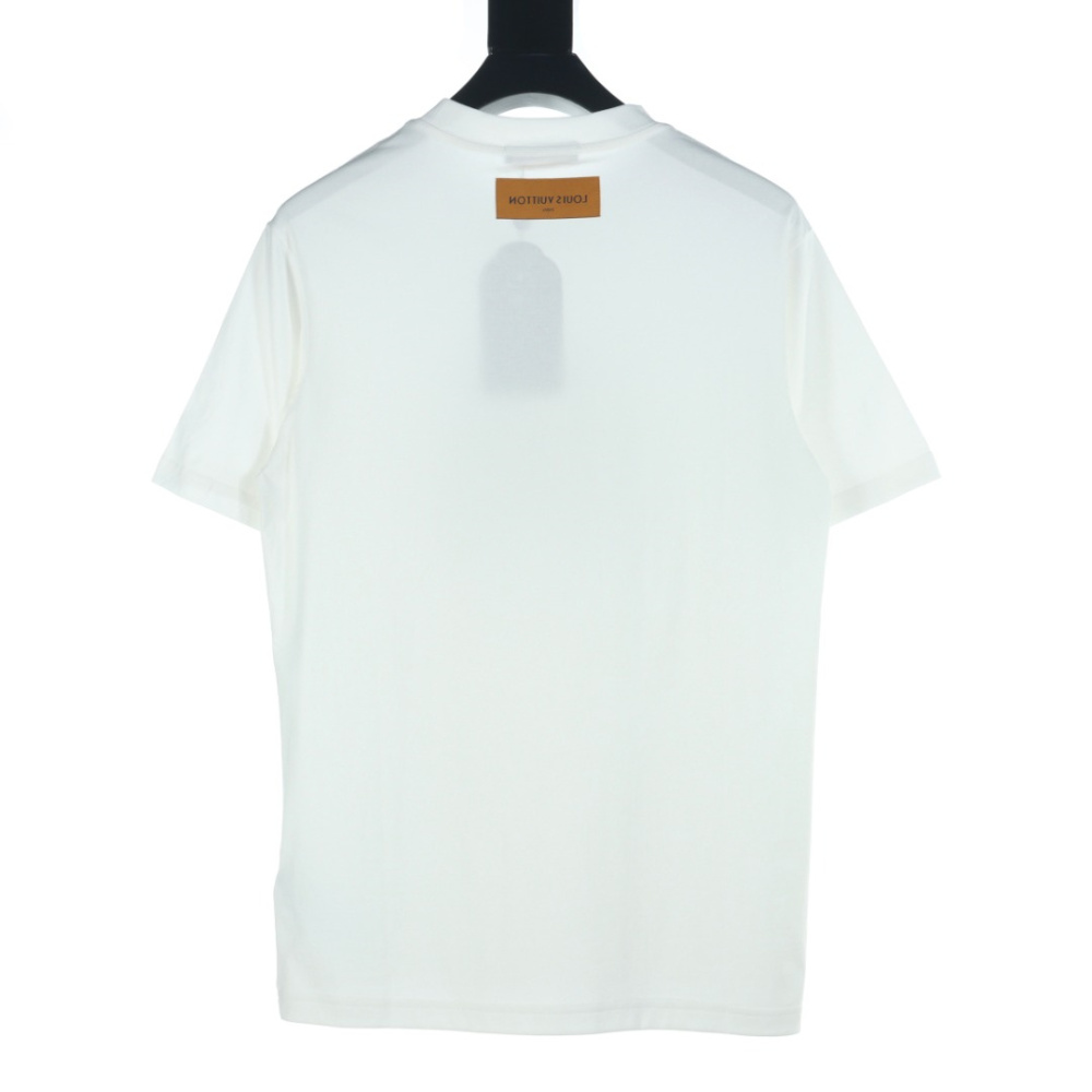 高仿LV*1AFR0039拖鞋麂皮貼佈T恤白色