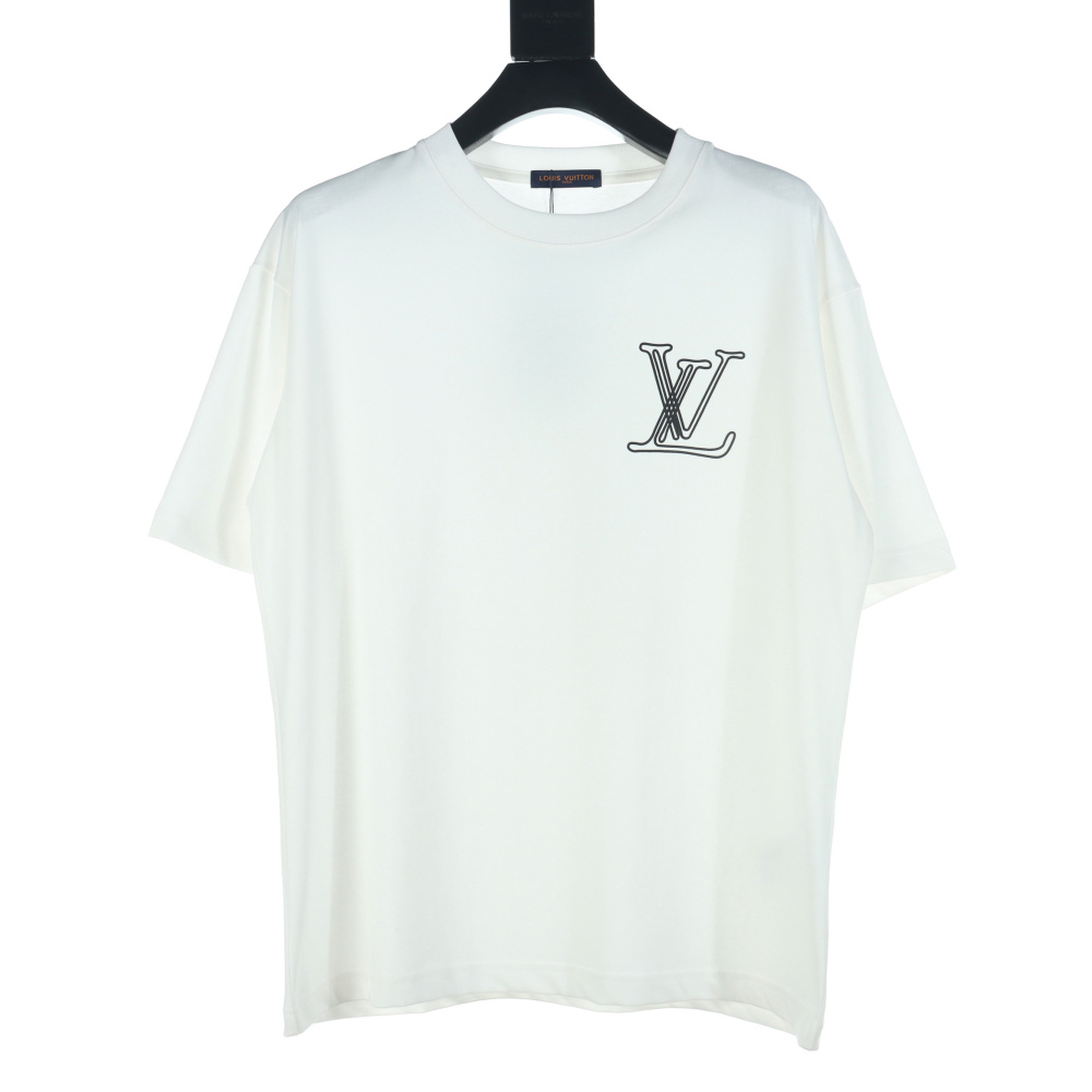 高仿LV*1AFR0027線條LOGOT恤白色