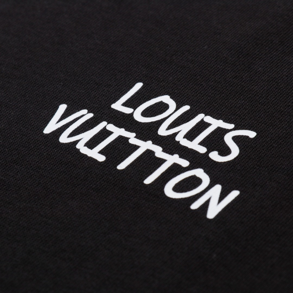 高仿LV*1AFR0035背後小花塗層T恤黑色
