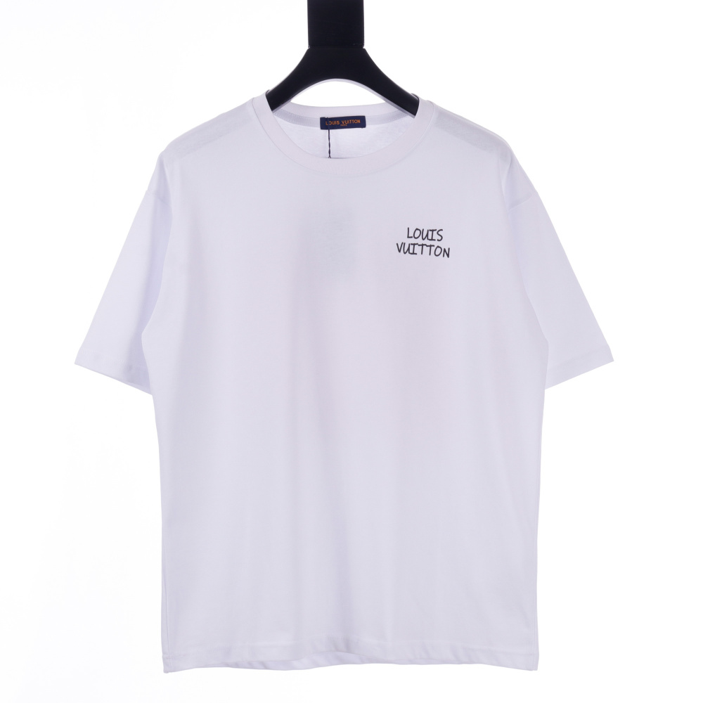 高仿LV*1AFR0034背後小花塗層T恤白色