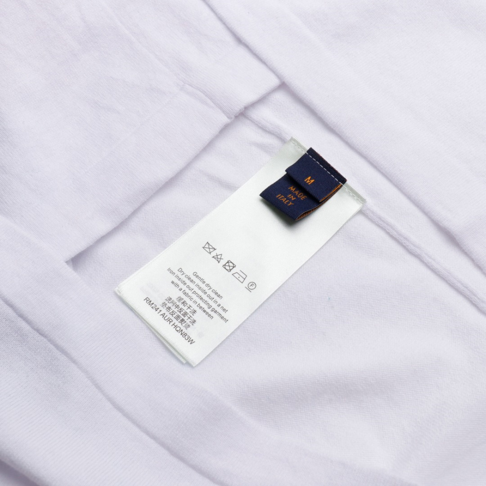 高仿LV*SS21系列1A8QWA水墨渲染刺繡T恤白色