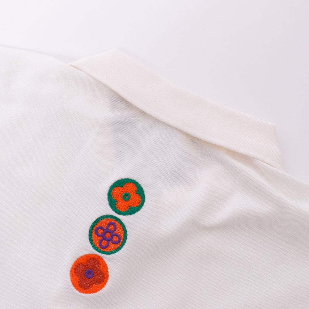 高仿LV*SS23系列1AFR006彩標刺繡POLO衫白色