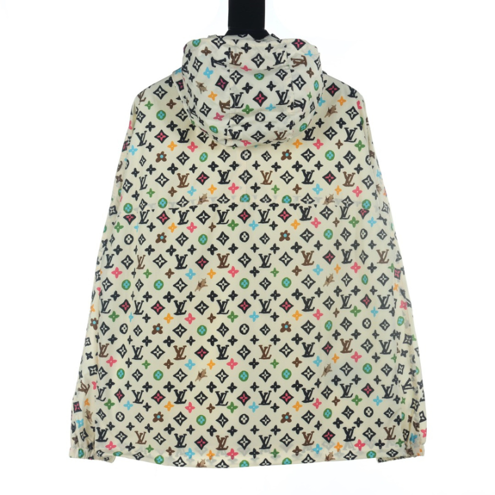 高仿LV*SS24系列1AFRCK聯名款滿印衝鋒衣彩黃色