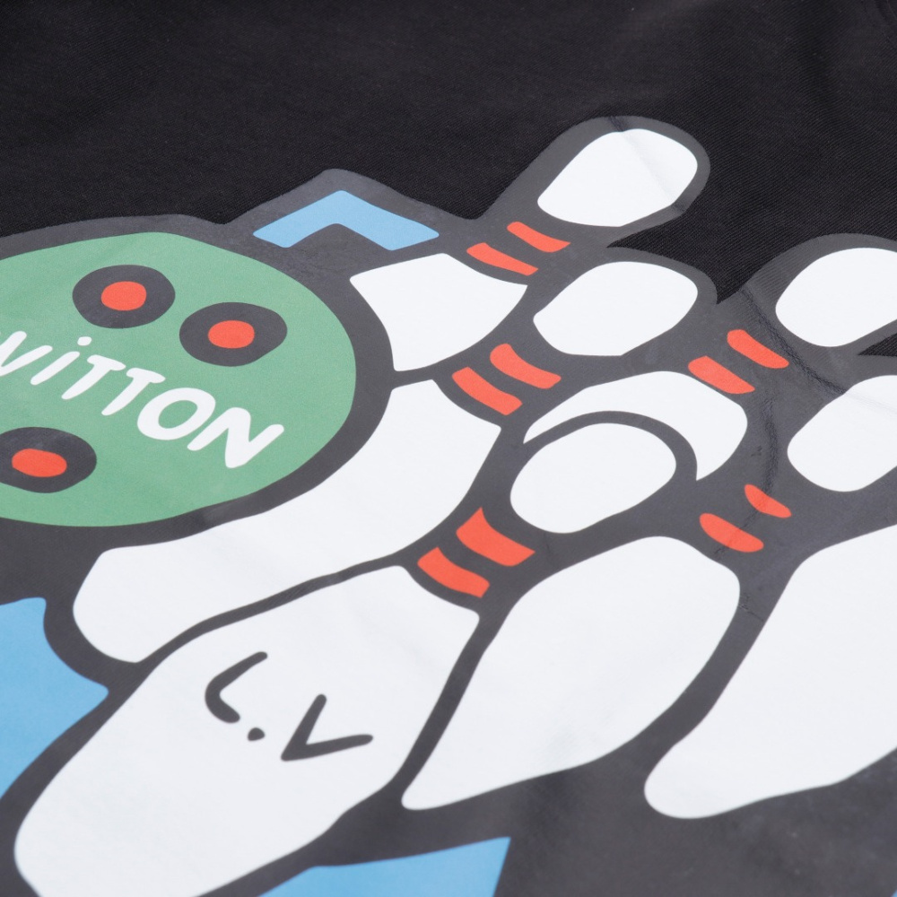 高仿LV*SS24系列1AFR0031保齡球塗層T恤黑色