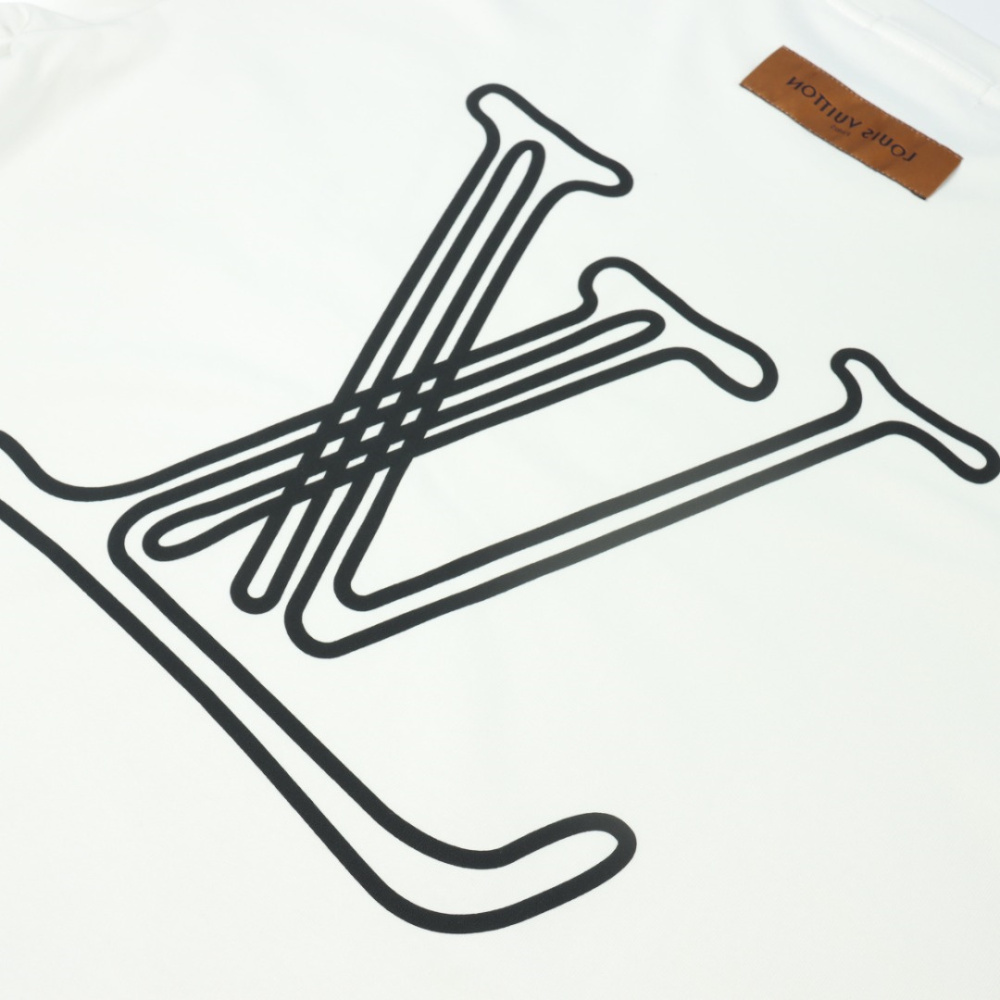 高仿LV*1AFR0027線條LOGOT恤白色