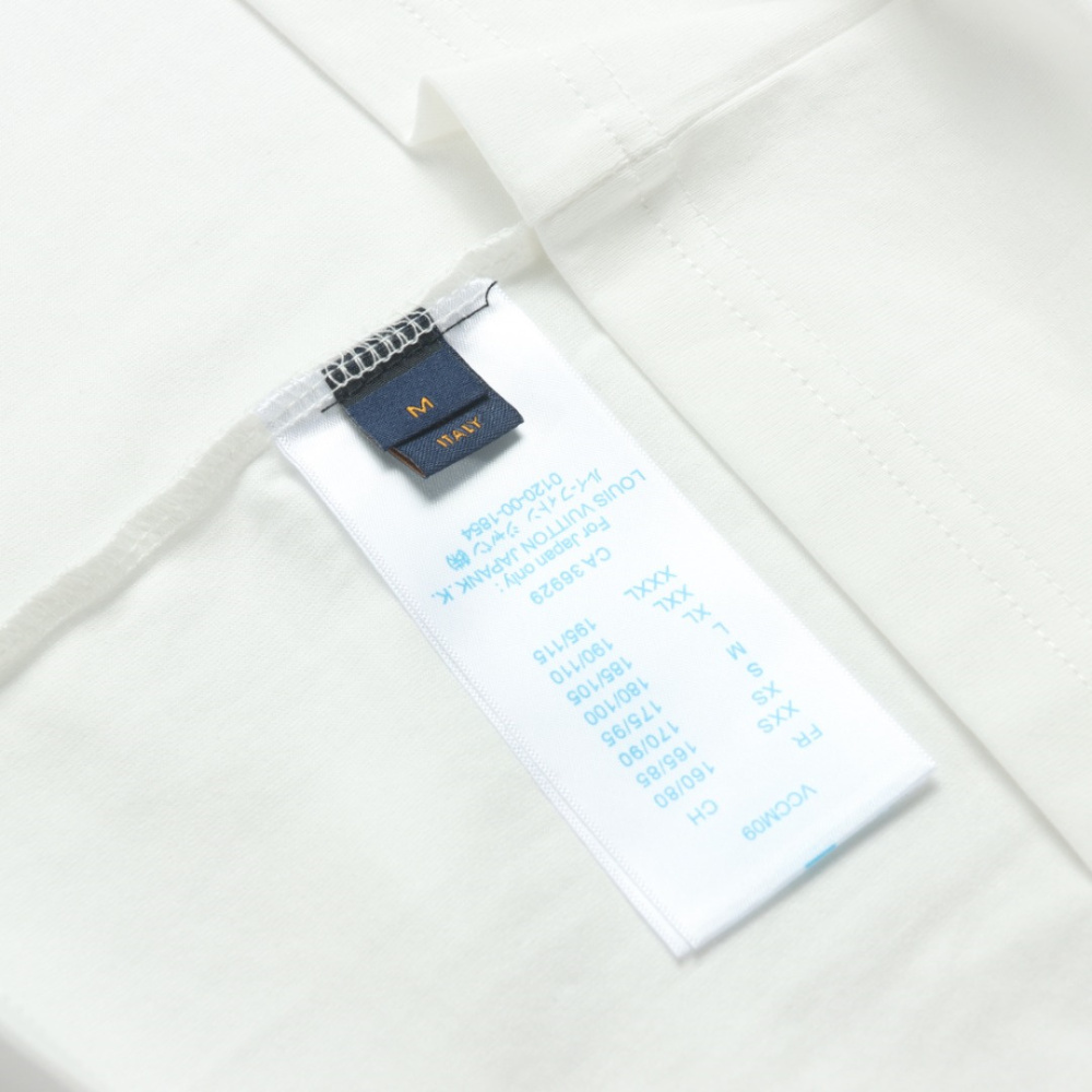 高仿LV*1AFR0039拖鞋麂皮貼佈T恤白色