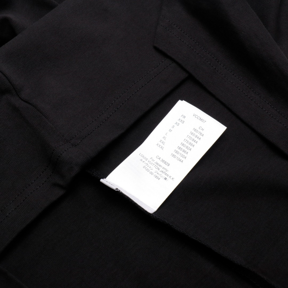 高仿LV*1AFR0035背後小花塗層T恤黑色