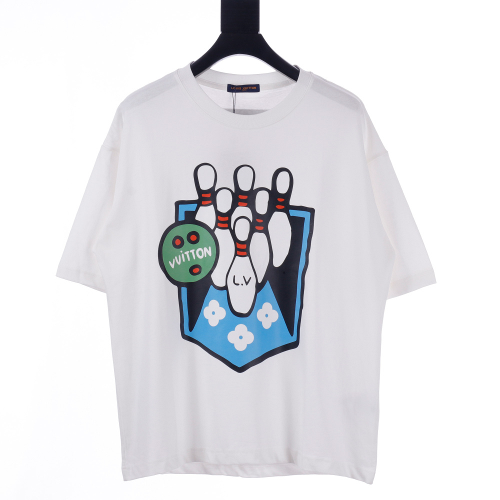 高仿LV*SS24系列1AFR0031保齡球塗層T恤白色