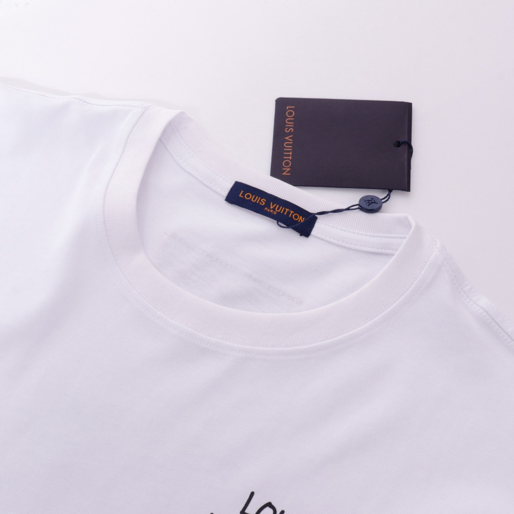 高仿LV*1AFR0034背後小花塗層T恤白色