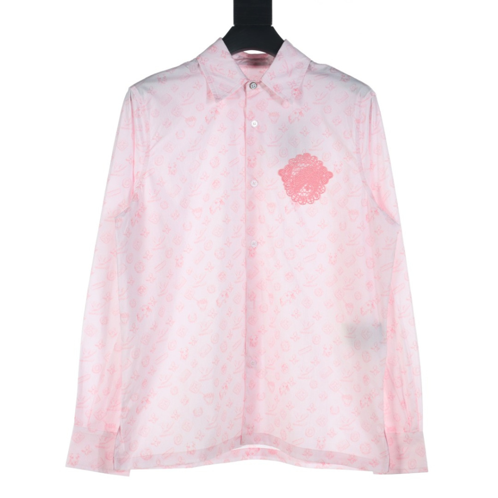 高仿LV*SS24系列1AFQ05聯名款長袖襯衫粉色