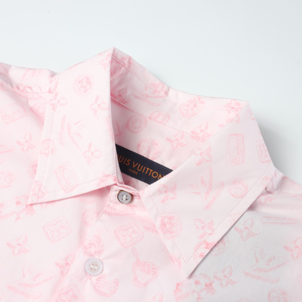 高仿LV*SS24系列1AFQ05聯名款長袖襯衫粉色