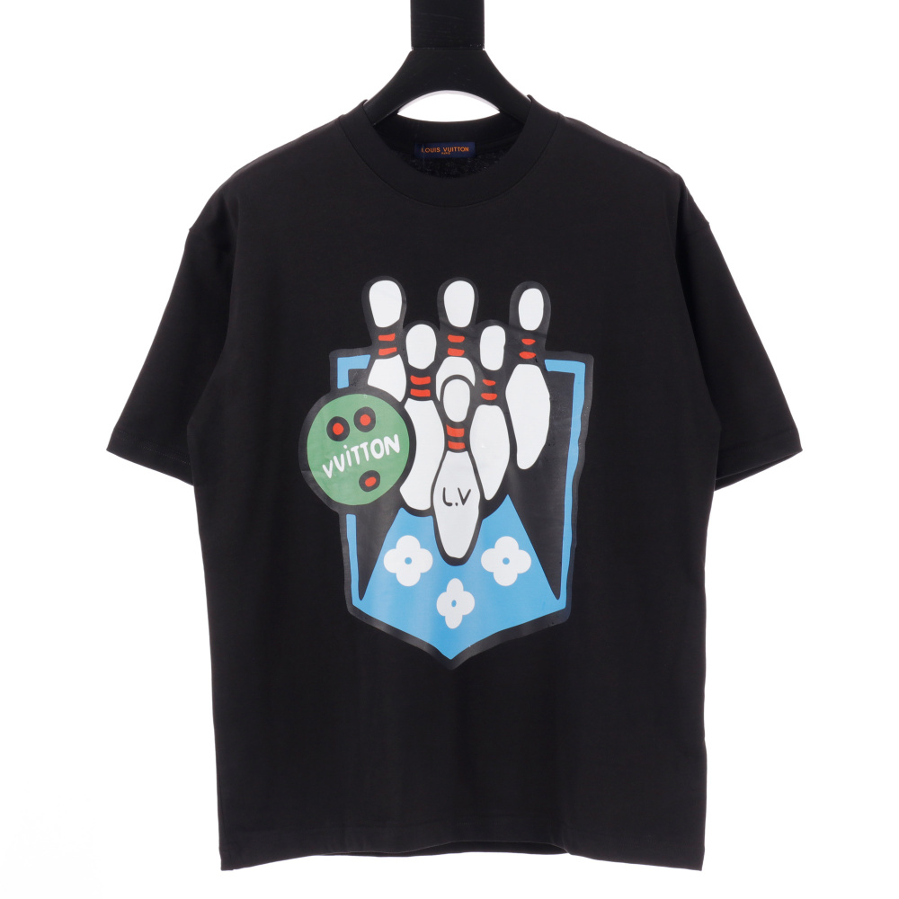 高仿LV*SS24系列1AFR0031保齡球塗層T恤黑色