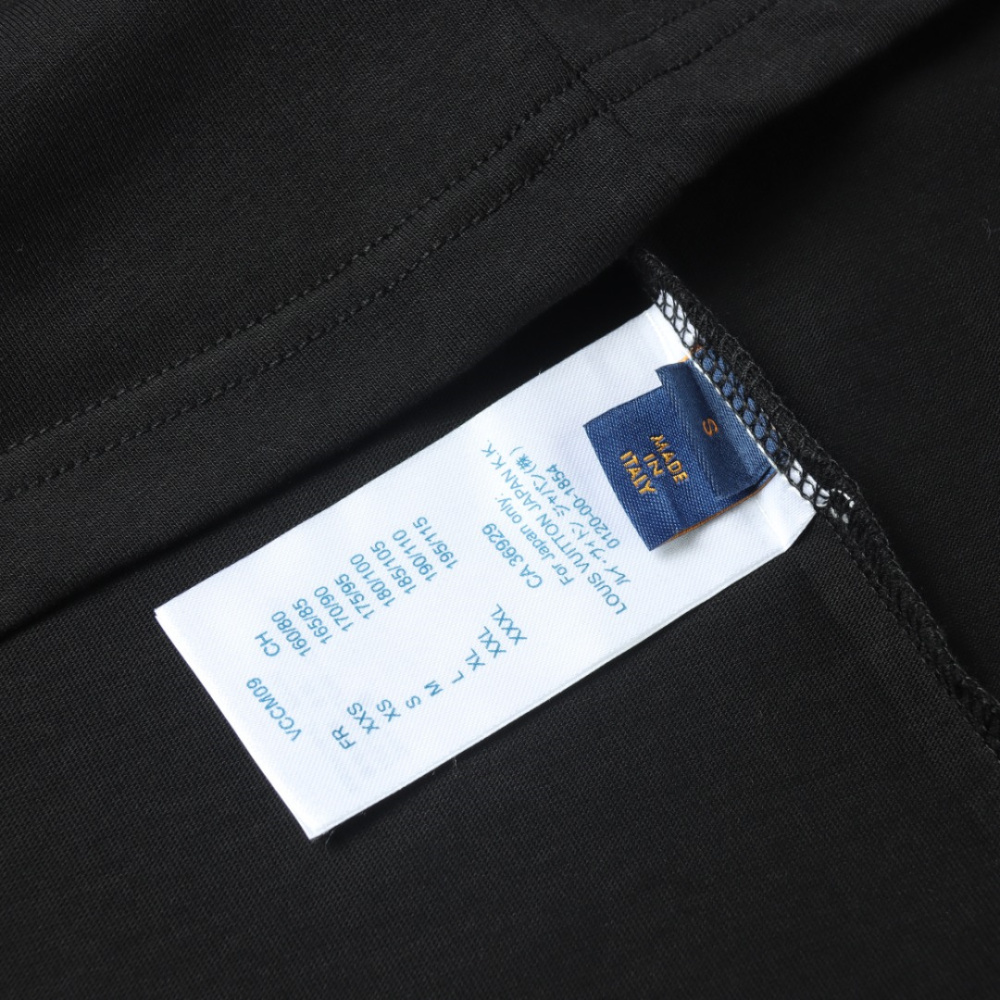 高仿LV*1AFR0042花卉刺繡T恤黑色