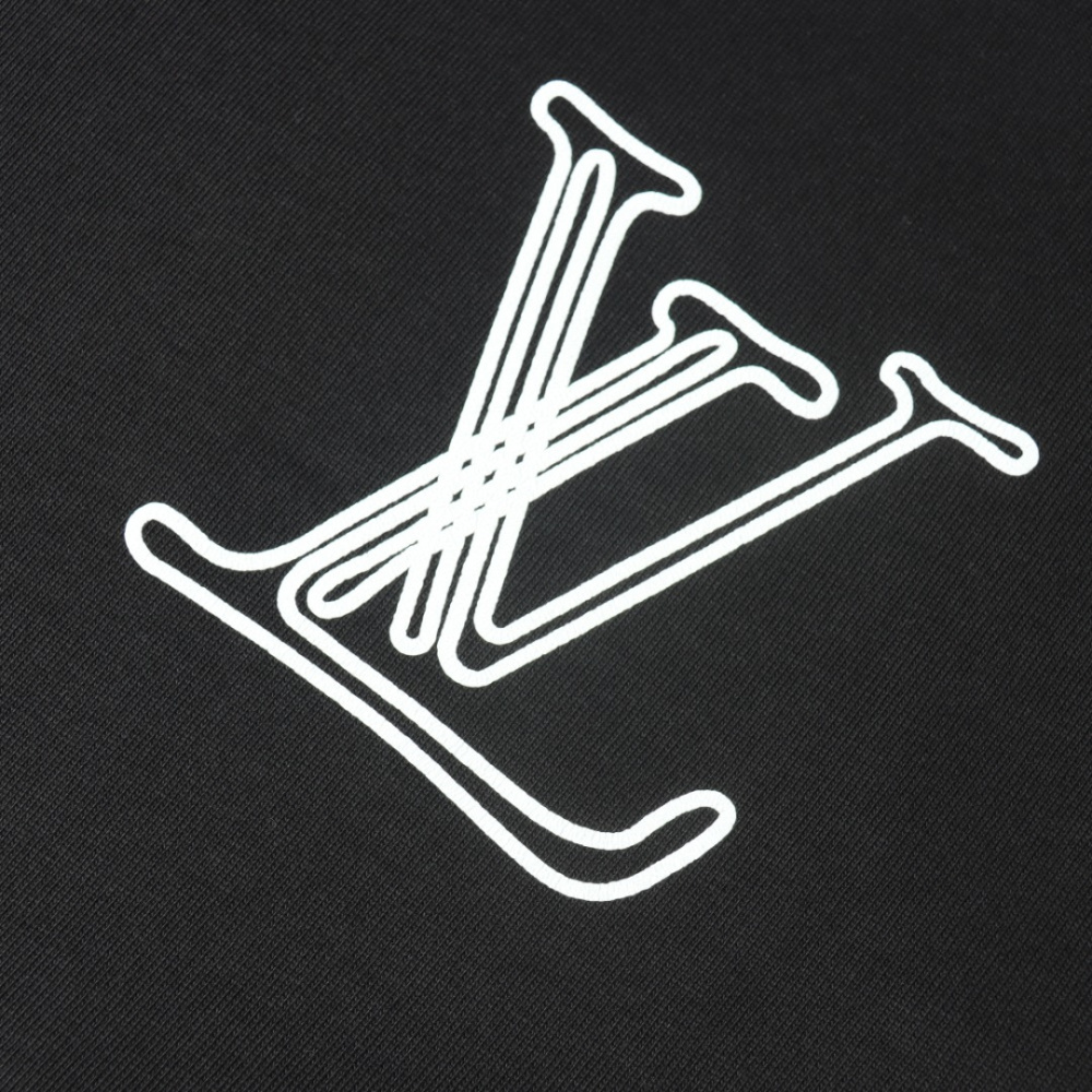 高仿LV*1AFR0027線條LOGOT恤黑色