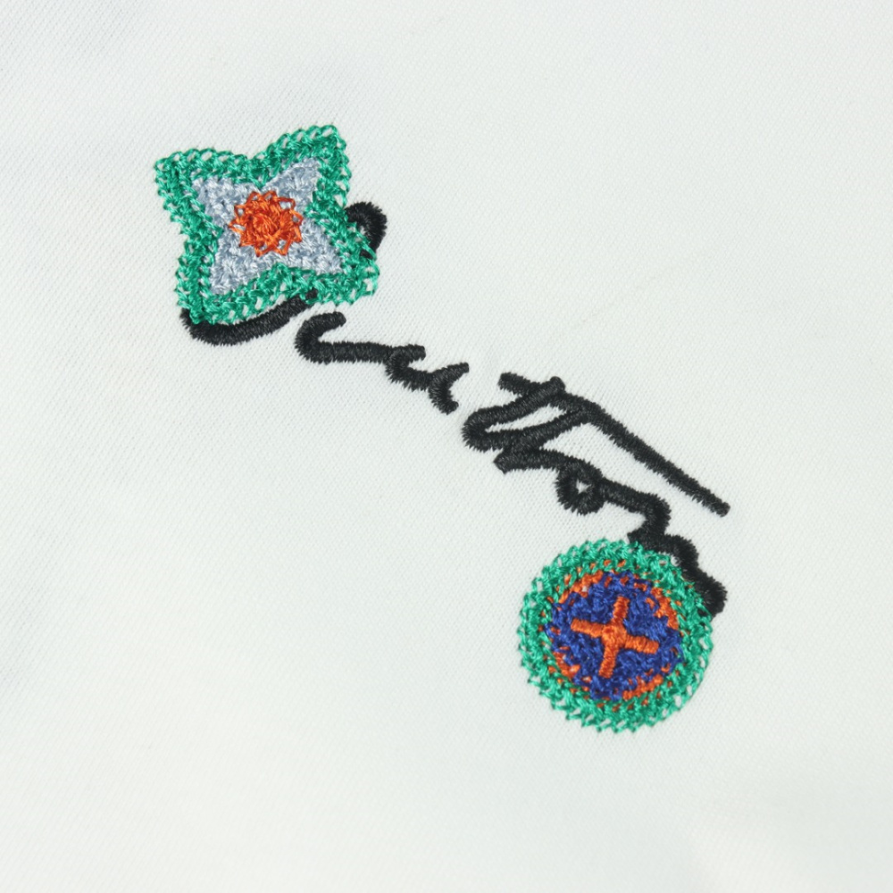 高仿LV*1AFR0041花卉刺繡T恤白色