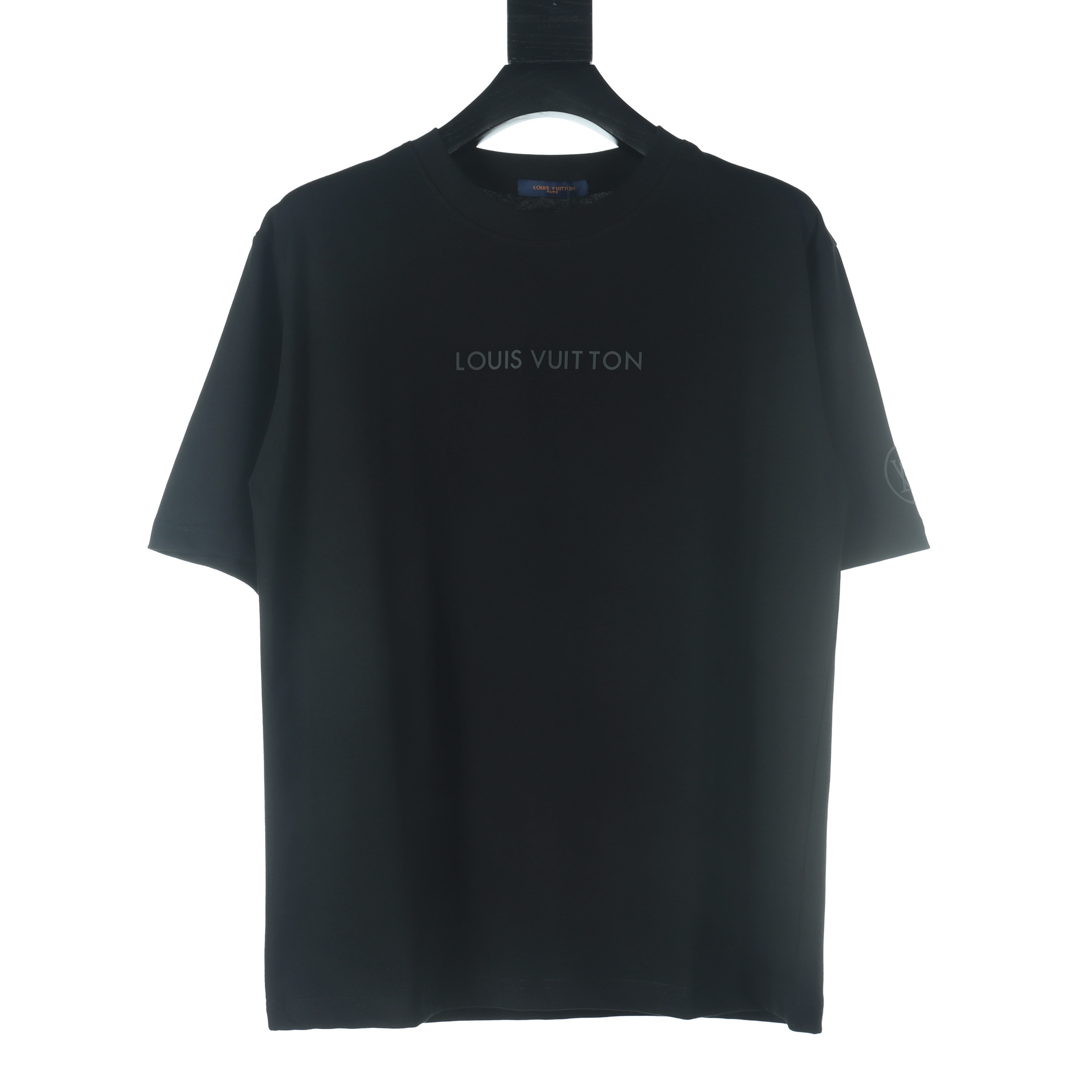 高仿LV*1AFR0047壓膠字母短袖T恤黑色