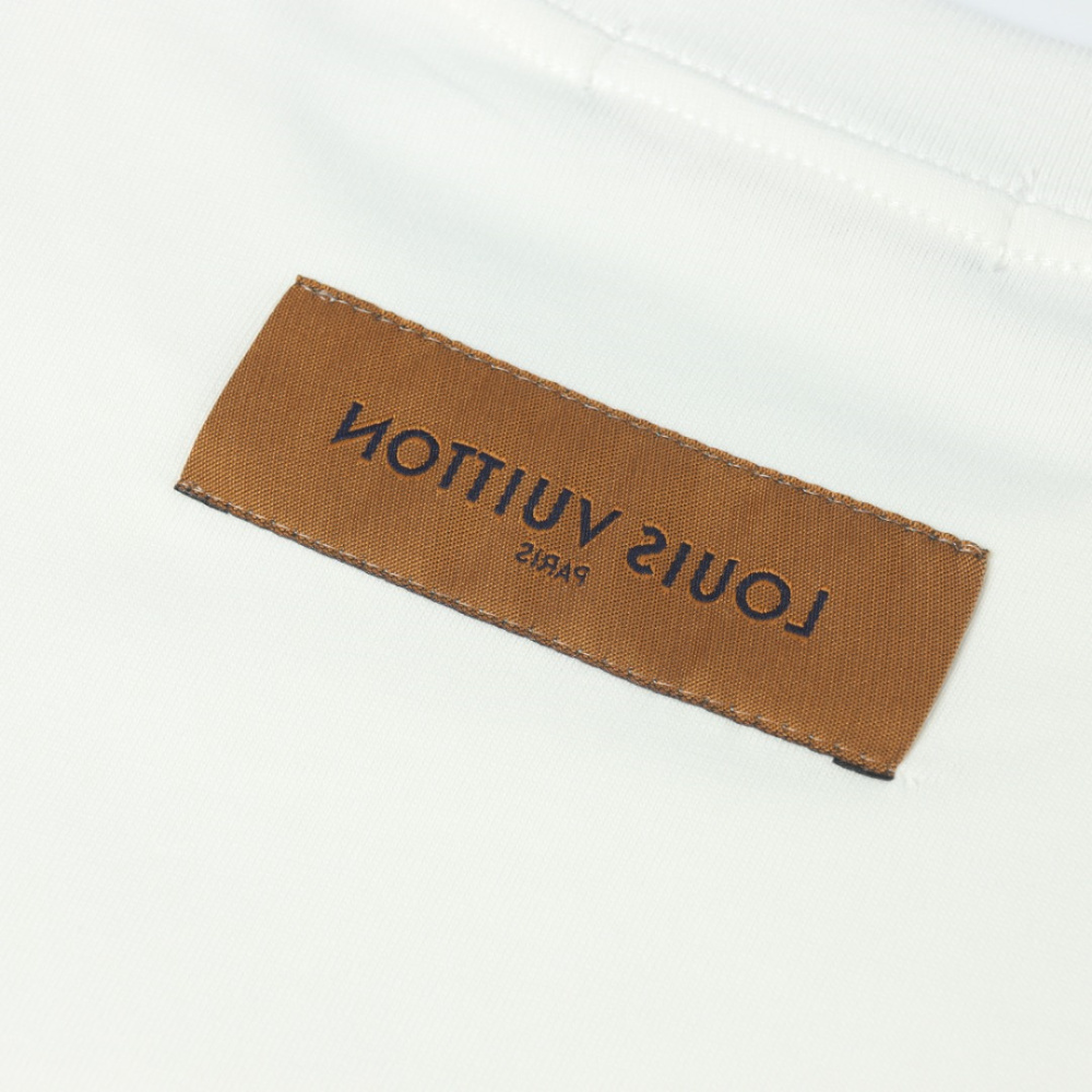 高仿LV*1AFR0048塗層LOGO短袖T恤白色