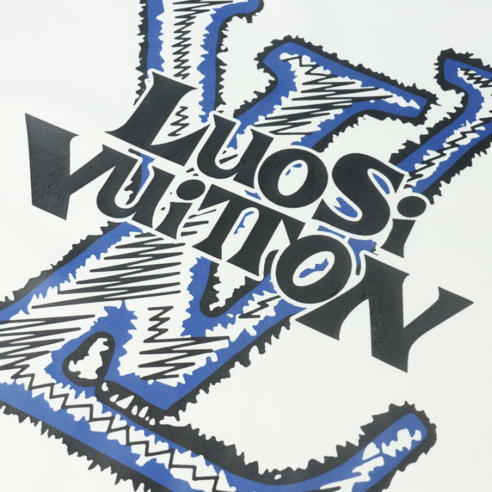 高仿LV*1AFR0048塗層LOGO短袖T恤白色