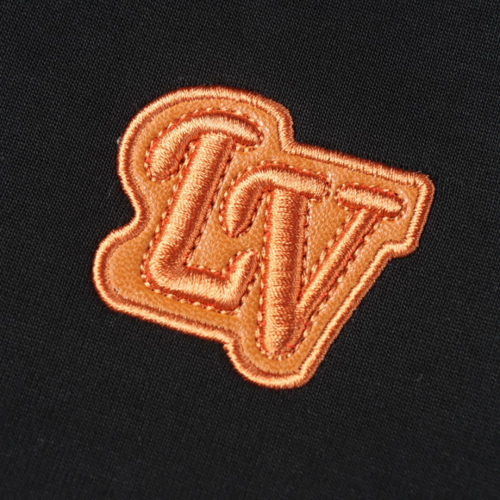 高仿LV*1AFR0055滿印牛仔拼接口袋短褲黑色