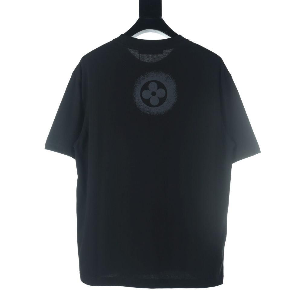 高仿LV*1AFR0051碎墨LOGO短袖T恤黑色