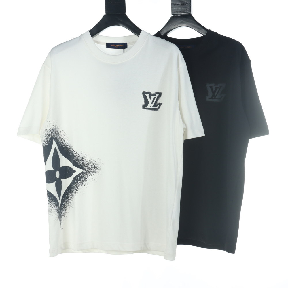 高仿LV*1AFR0050碎墨LOGO短袖T恤白色