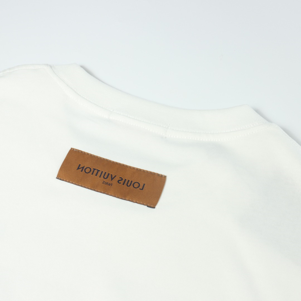 高仿LV*1AFR0048塗層LOGO短袖T恤白色