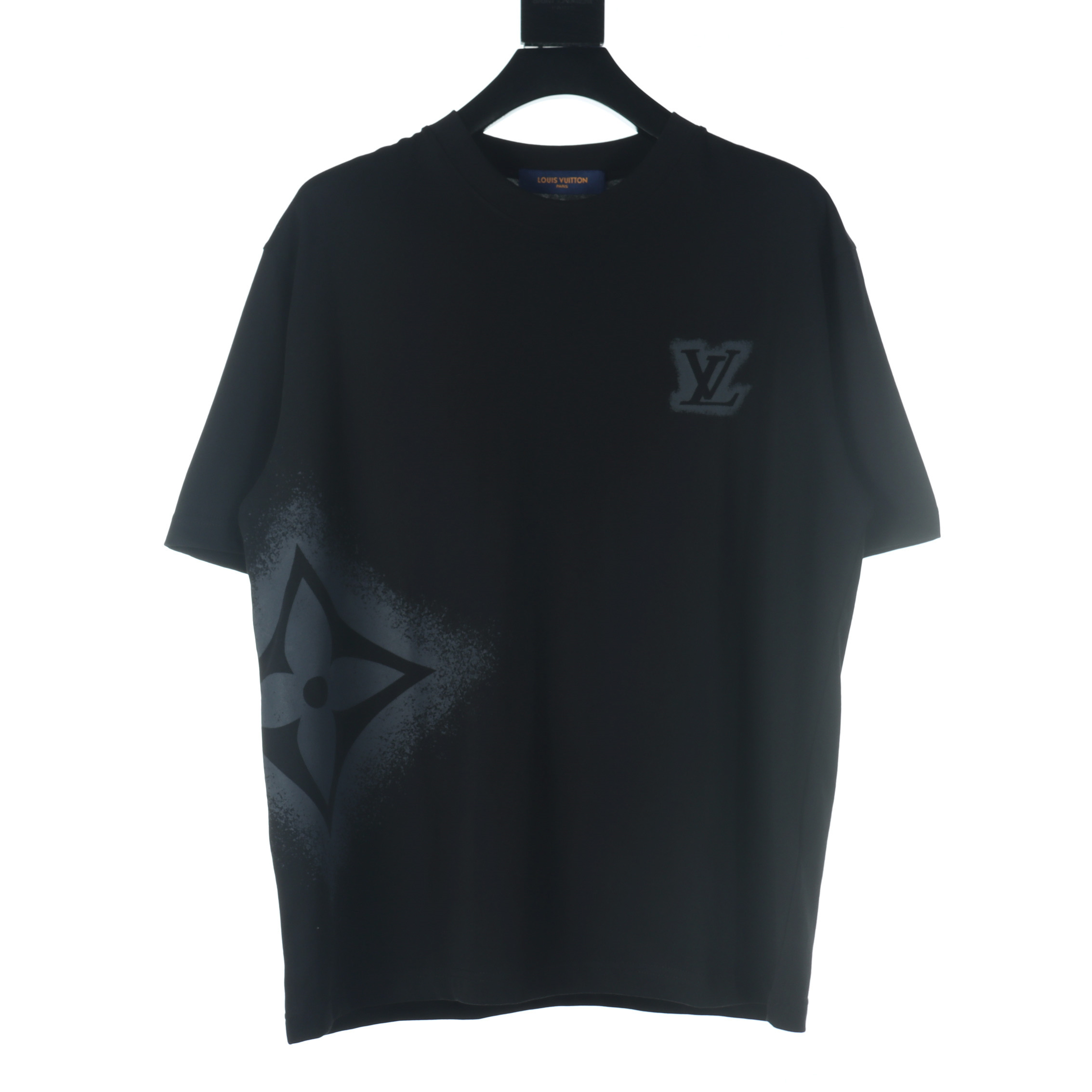高仿LV*1AFR0051碎墨LOGO短袖T恤黑色
