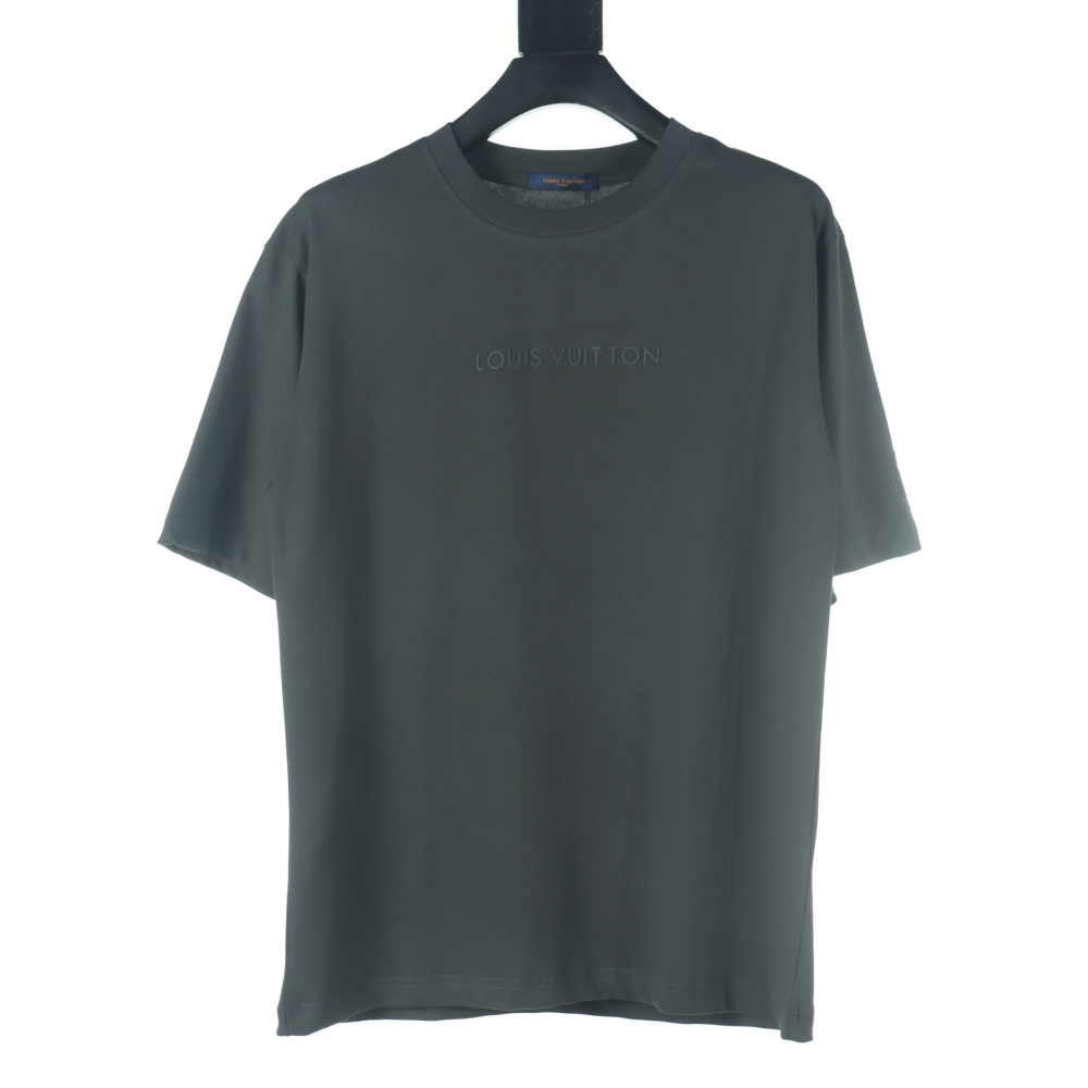高仿LV*1AFR0046壓膠字母短袖T恤深灰