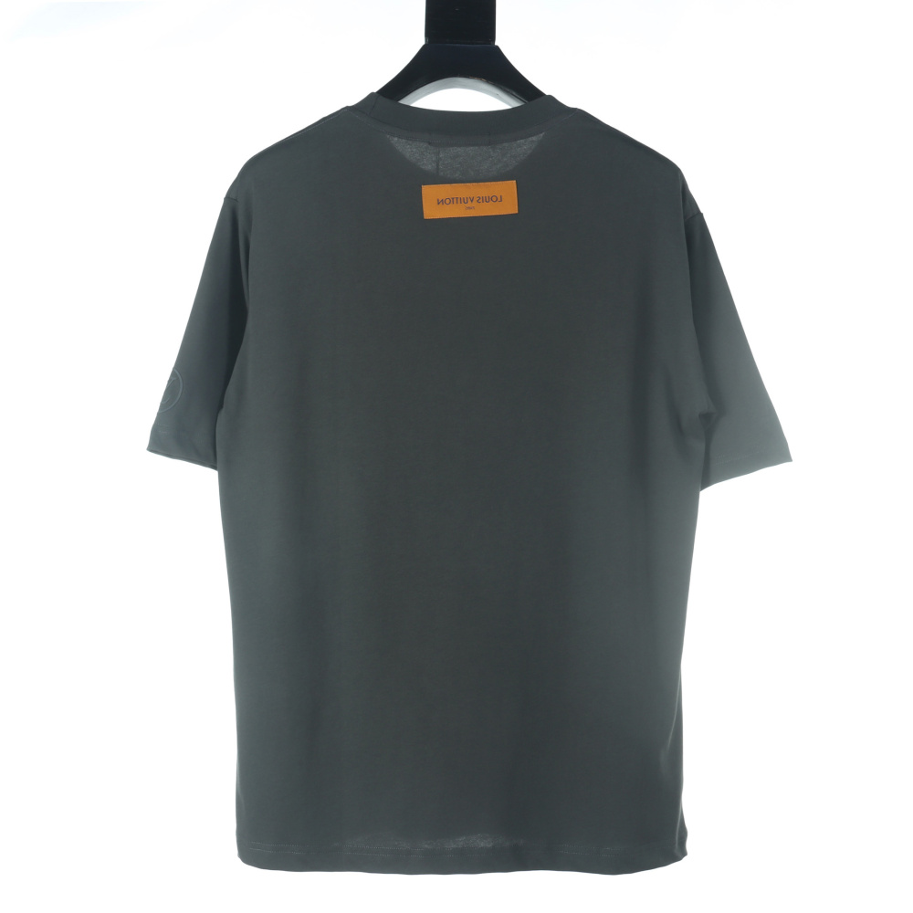 高仿LV*1AFR0046壓膠字母短袖T恤深灰