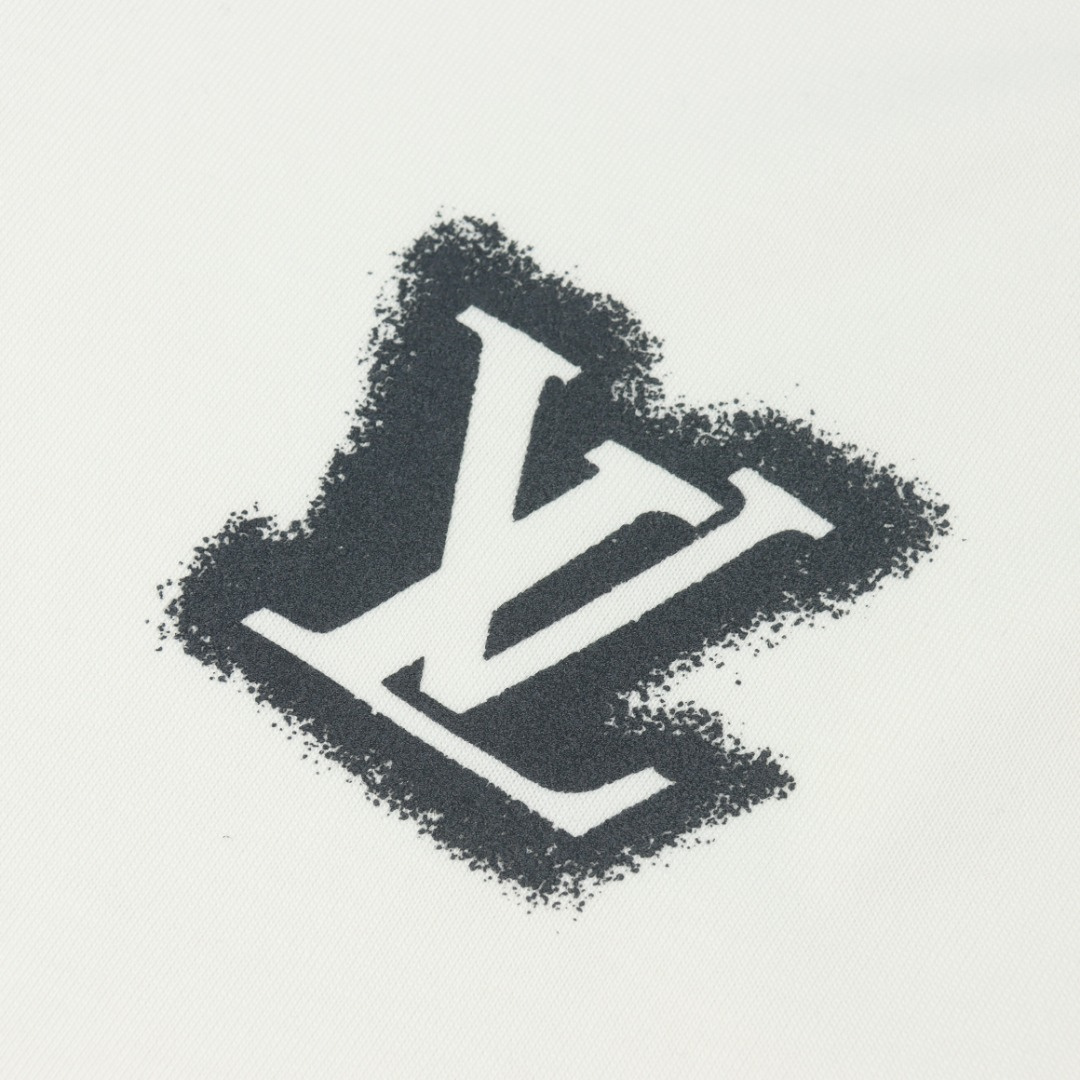 高仿LV*1AFR0050碎墨LOGO短袖T恤白色