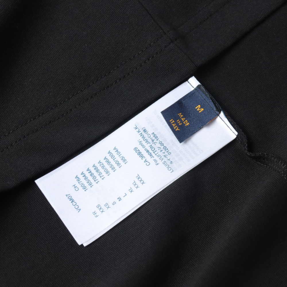 高仿LV*1AFR0051碎墨LOGO短袖T恤黑色