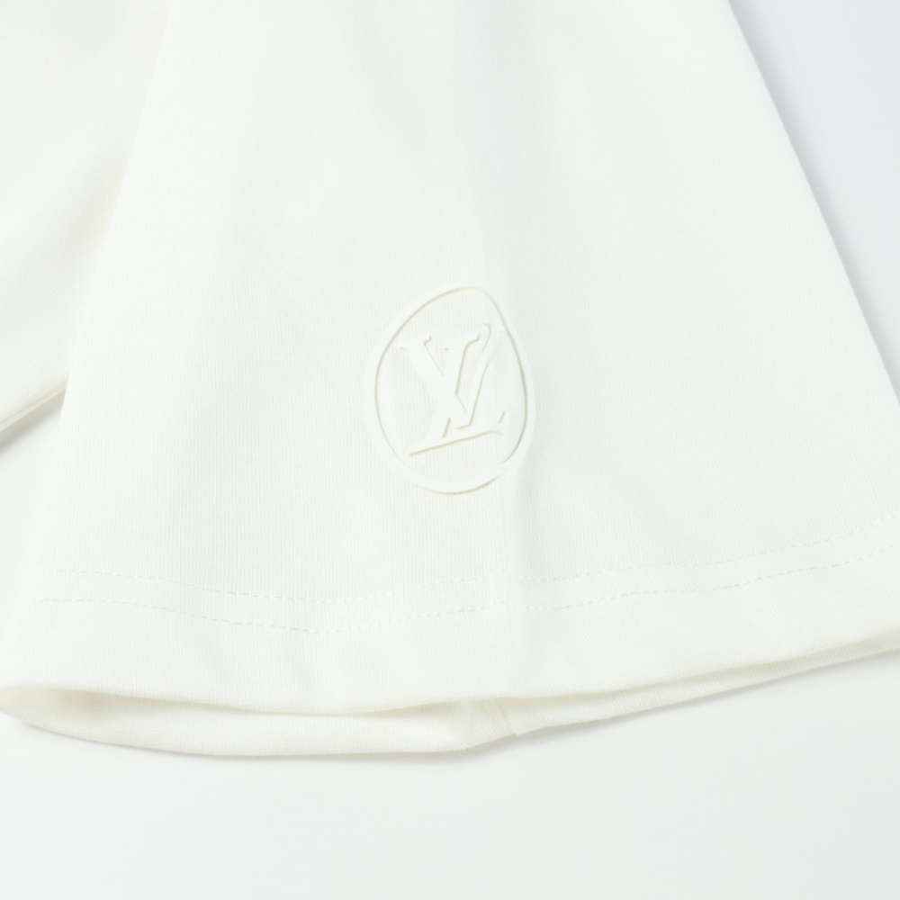 高仿LV*1AFR0045壓膠字母短袖T恤白色