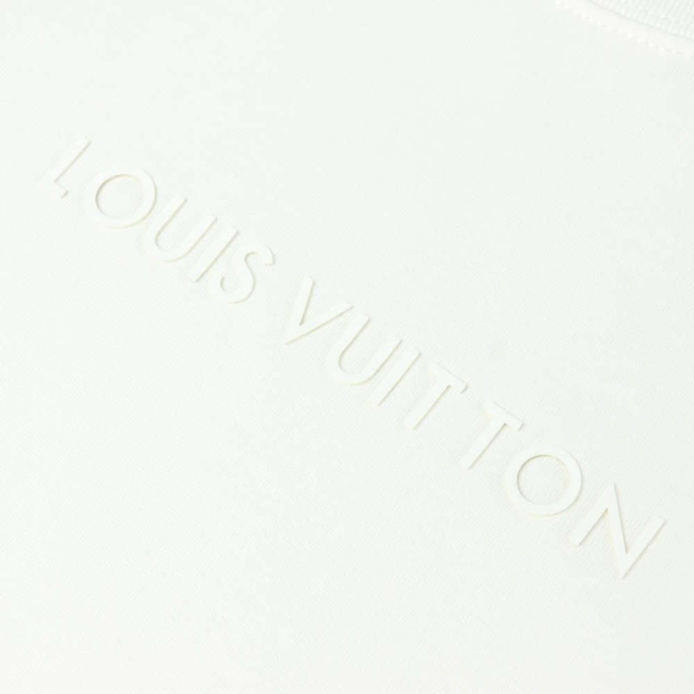 高仿LV*1AFR0045壓膠字母短袖T恤白色