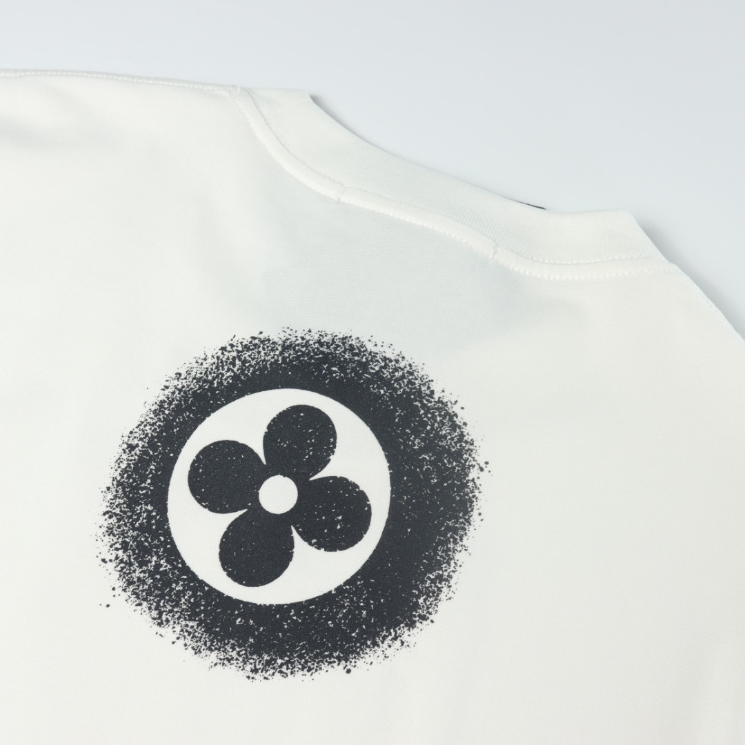 高仿LV*1AFR0050碎墨LOGO短袖T恤白色