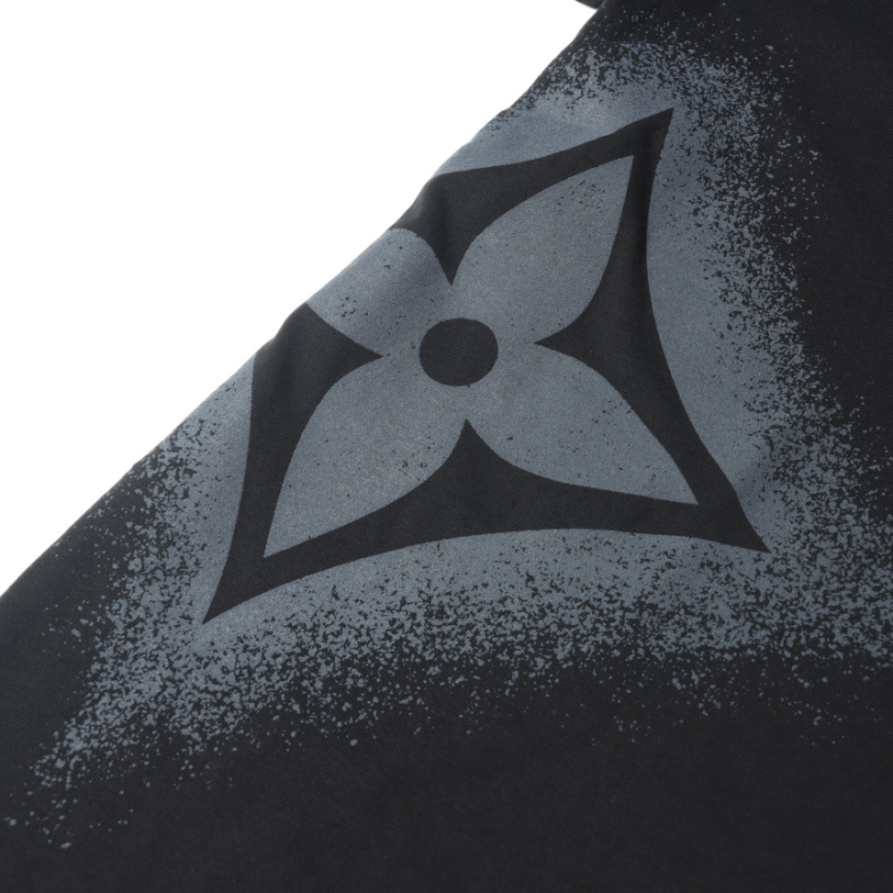 高仿LV*1AFR0051碎墨LOGO短袖T恤黑色