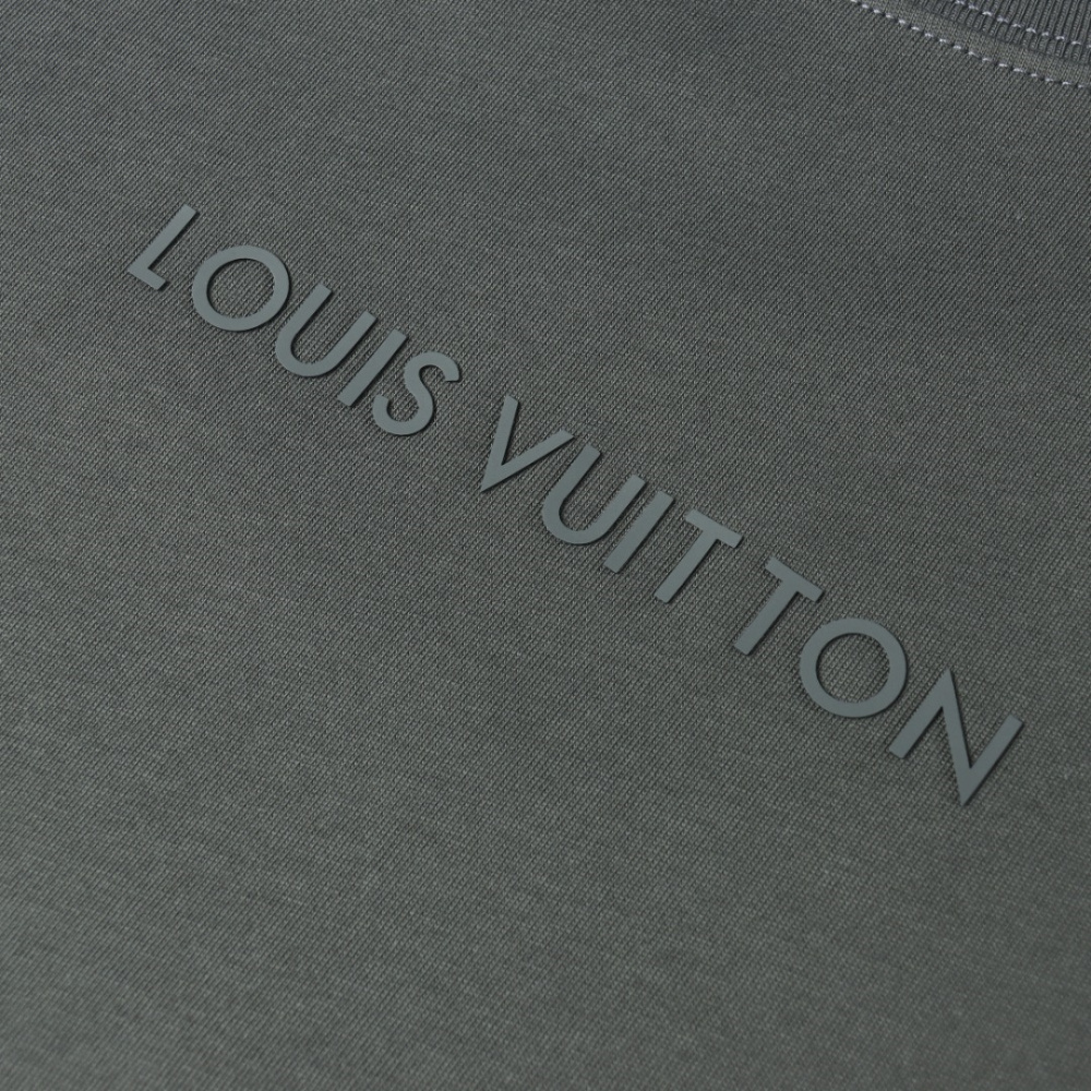 高仿LV*1AFR0046壓膠字母短袖T恤深灰