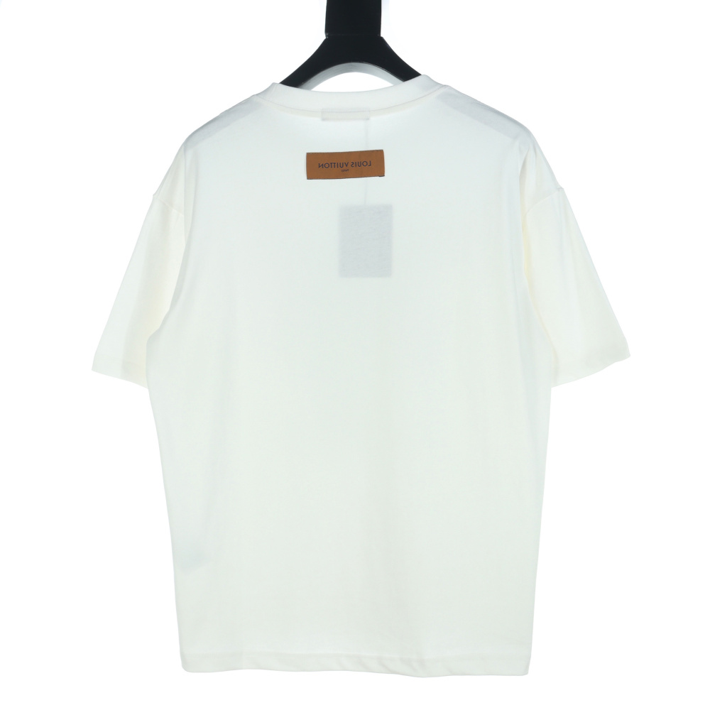 高仿LV*1AFR0048塗層LOGO短袖T恤白色