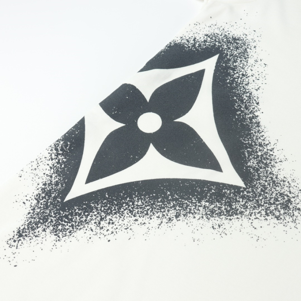 高仿LV*1AFR0050碎墨LOGO短袖T恤白色